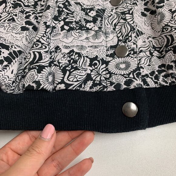 Free People Jacket Womens S Small Floral Bomber Snap Button Satin Lined Pockets - Picture 8 of 16